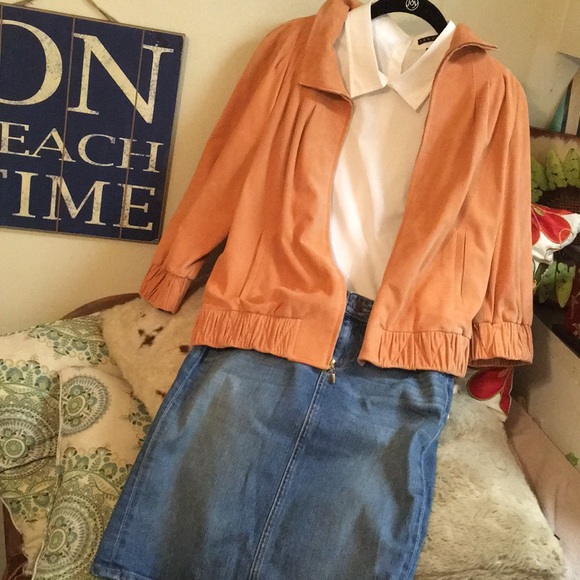 HOST PICK St. John Goat Suede Jacket Silk Lined S! - Picture 2 of 8